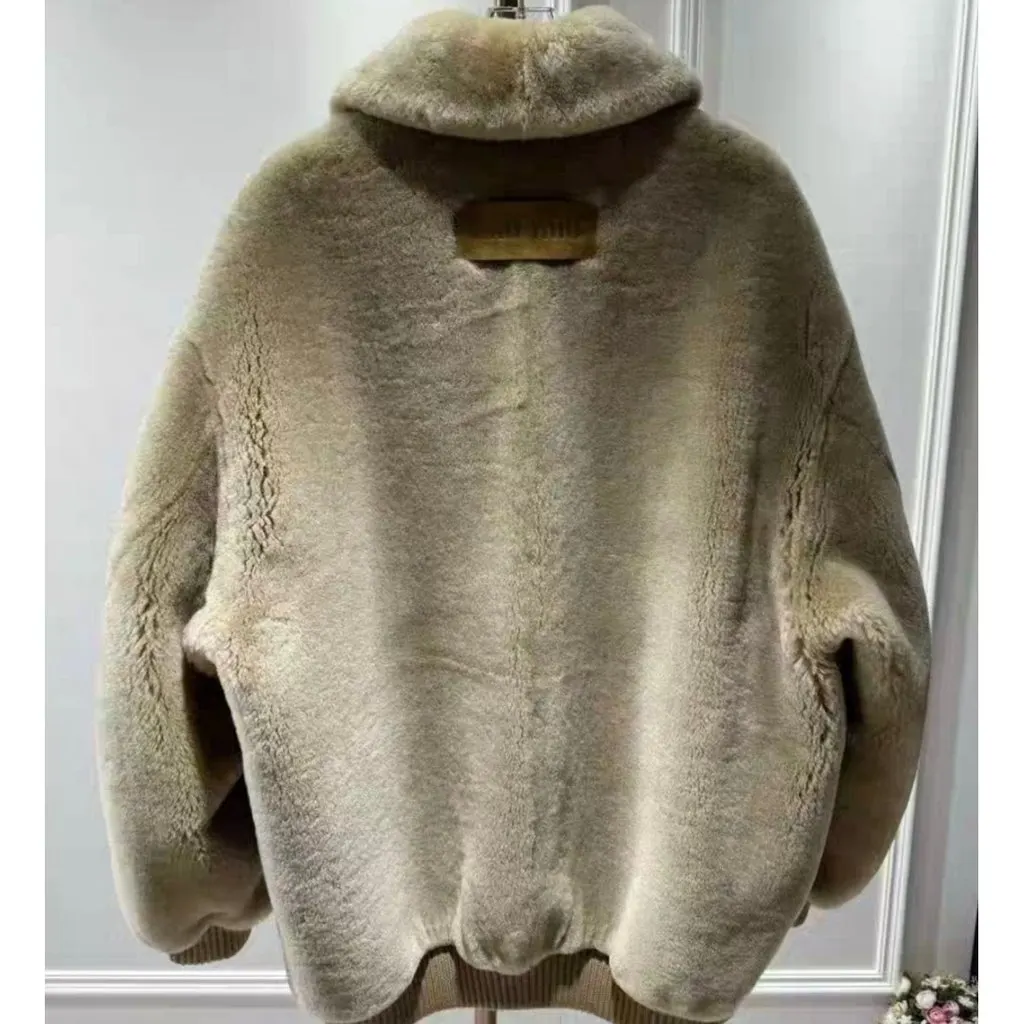 Miu Miu Shearling Coat MultiColor Shearling Never worn, with tag - Back View