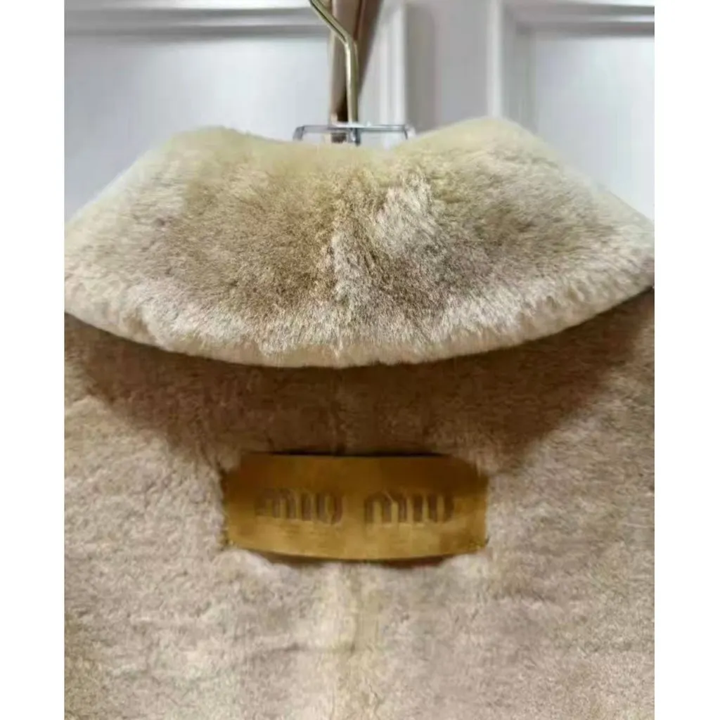 Miu Miu Shearling Coat MultiColor Shearling Never worn, with tag - Inside View