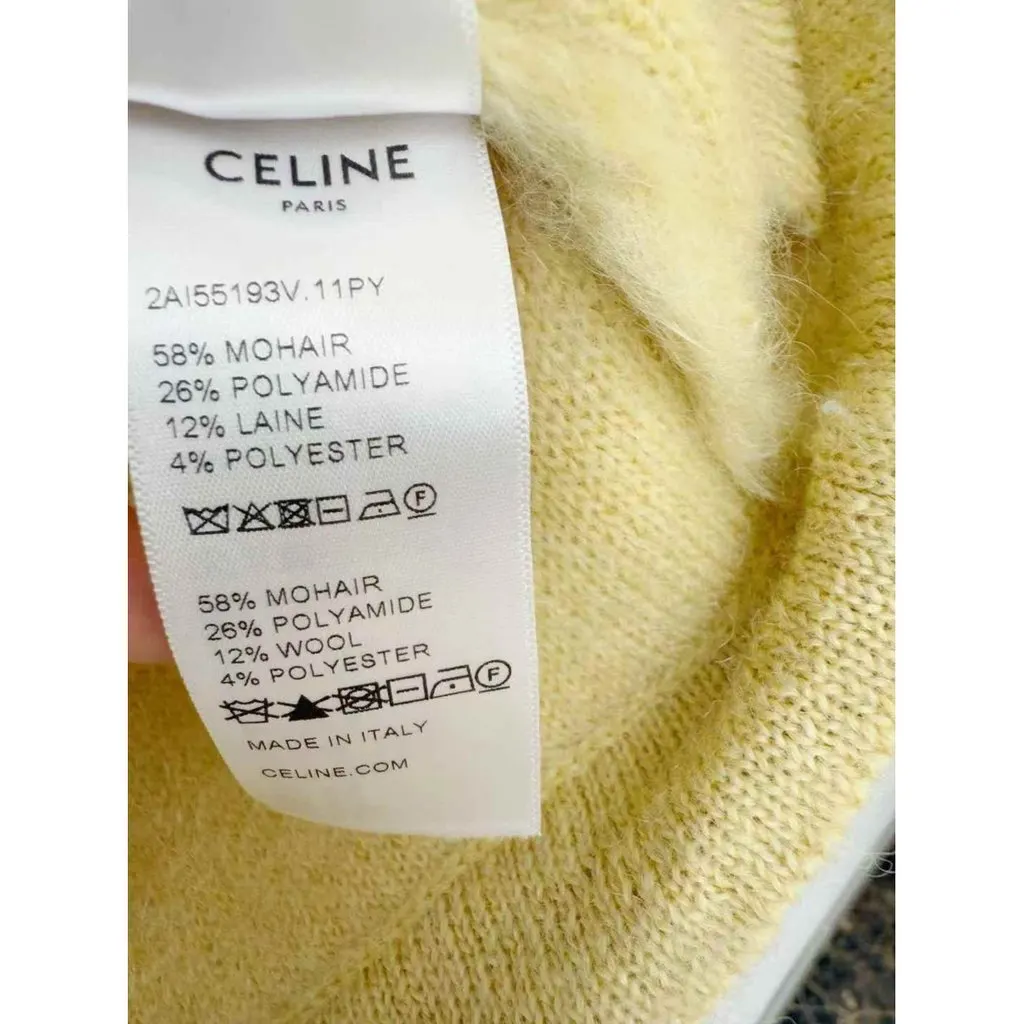 Celine Yellow Wool Jacket Yellow Wool Very good - Model View