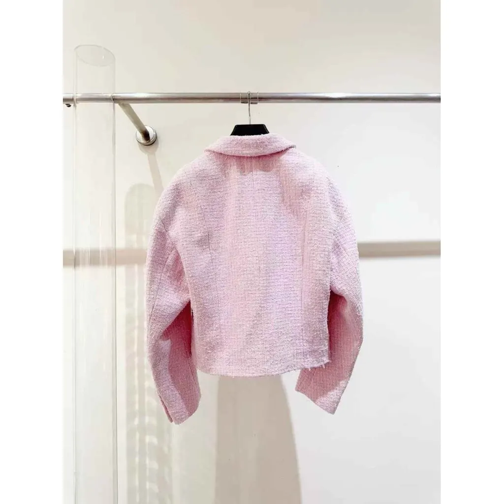 Chanel La Petite Veste Noire Pink Tweed Jacket Pink Tweed Very good - Back View