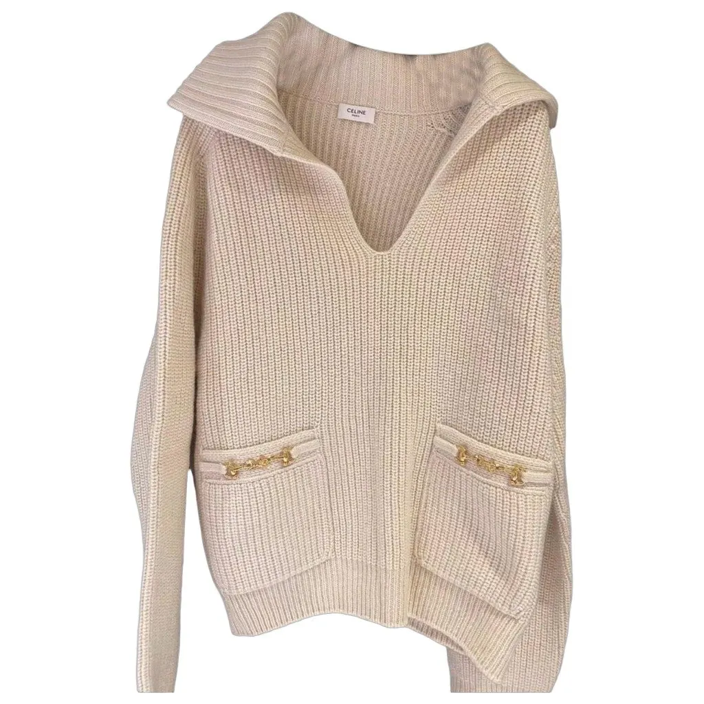 Celine Beige Cashmere Knitwear Beige Cashmere Very good - Front View