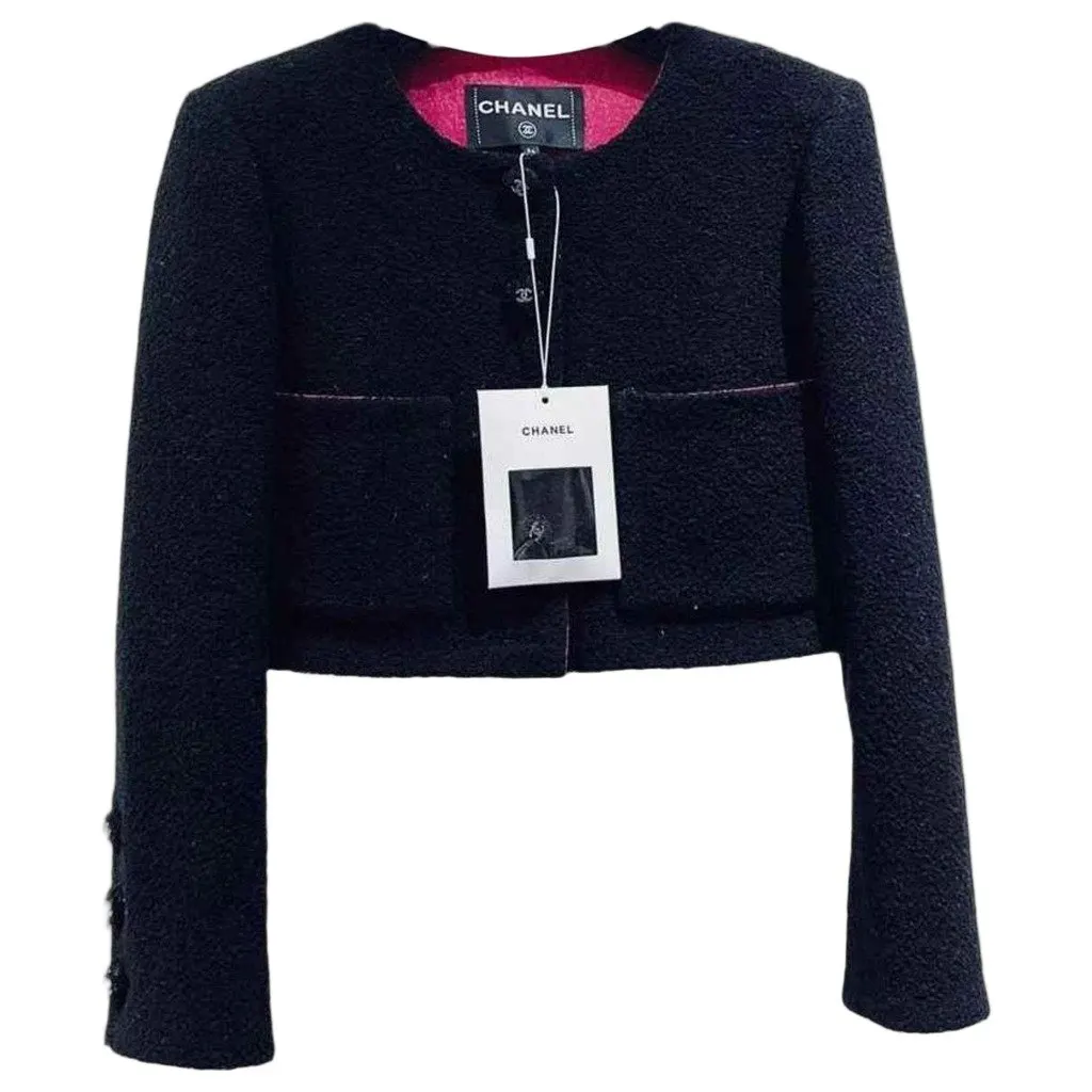 Chanel La Petite Veste Noire Black Tweed Jacket Black Tweed Never worn, with tag - Front View