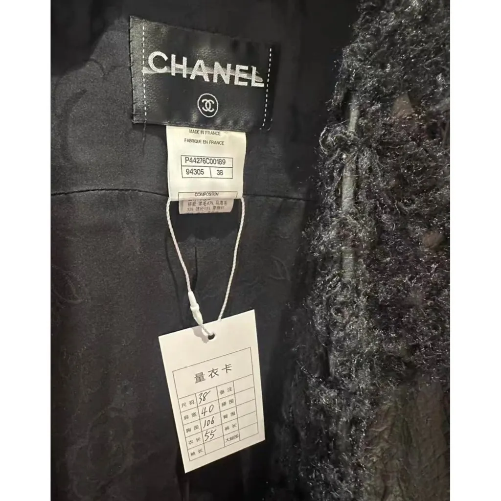 Chanel Black Leather Jacket Black Leather Very good - Inside View
