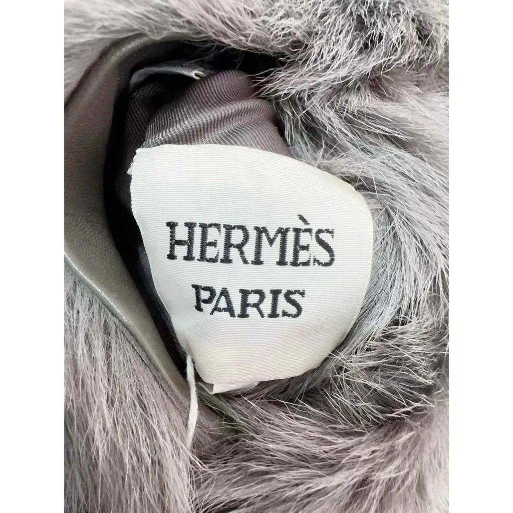 Hermes Fur Coat MultiColor Fur Never worn, with tag - Model View