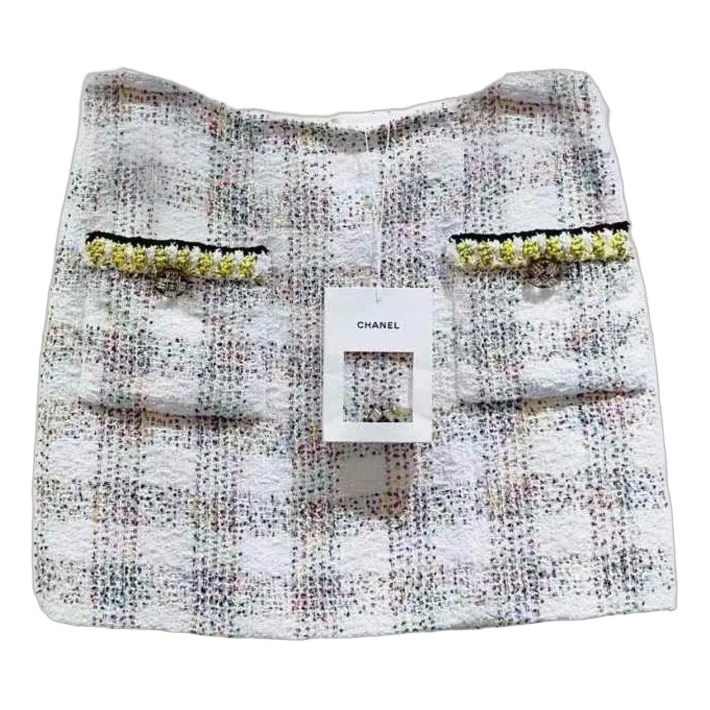 Chanel Tweed Skirt MultiColor Tweed Never worn, with tag - Front View