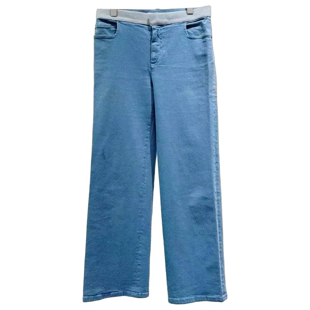 Chanel Blue Cotton Trousers Blue Cotton Very good - Front View