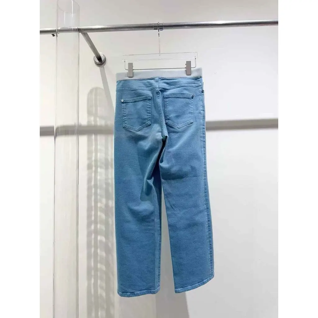 Chanel Blue Cotton Trousers Blue Cotton Very good - Back View