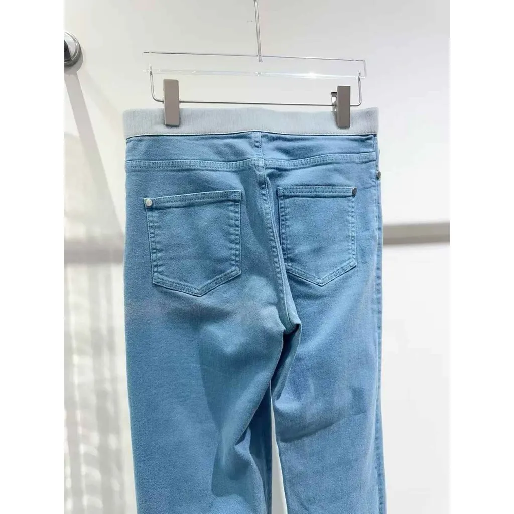 Chanel Blue Cotton Trousers Blue Cotton Very good - Inside View