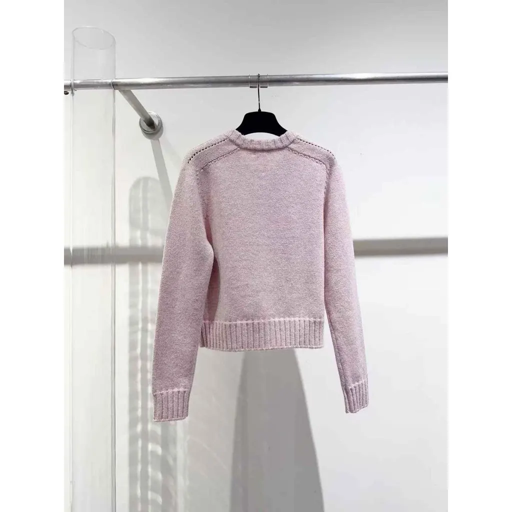 Celine Pink Wool Knitwear Pink Wool Never worn, with tag - Back View