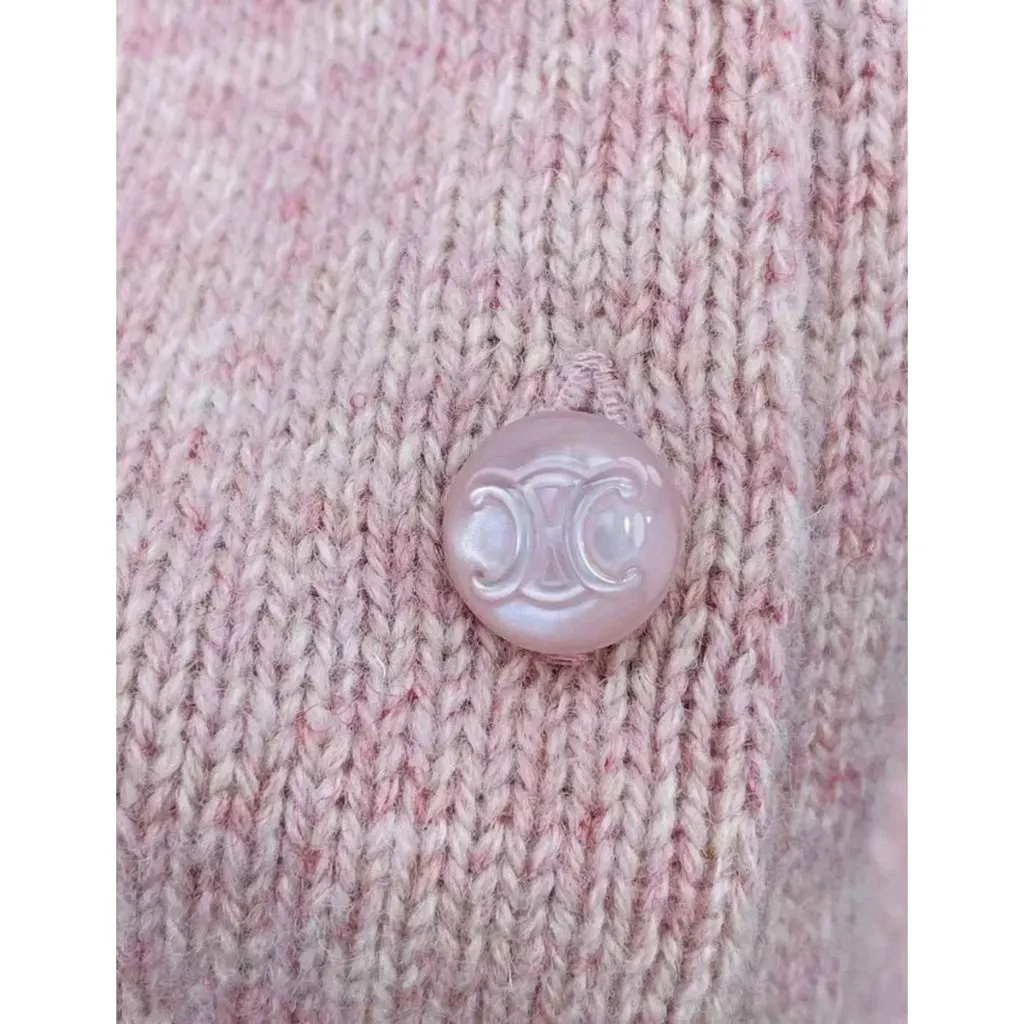 Celine Pink Wool Knitwear Pink Wool Never worn, with tag - Inside View