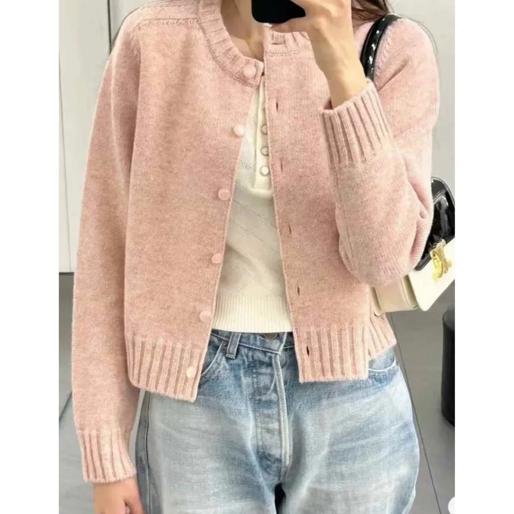 Celine Pink Wool Knitwear Pink Wool Never worn, with tag - Model View