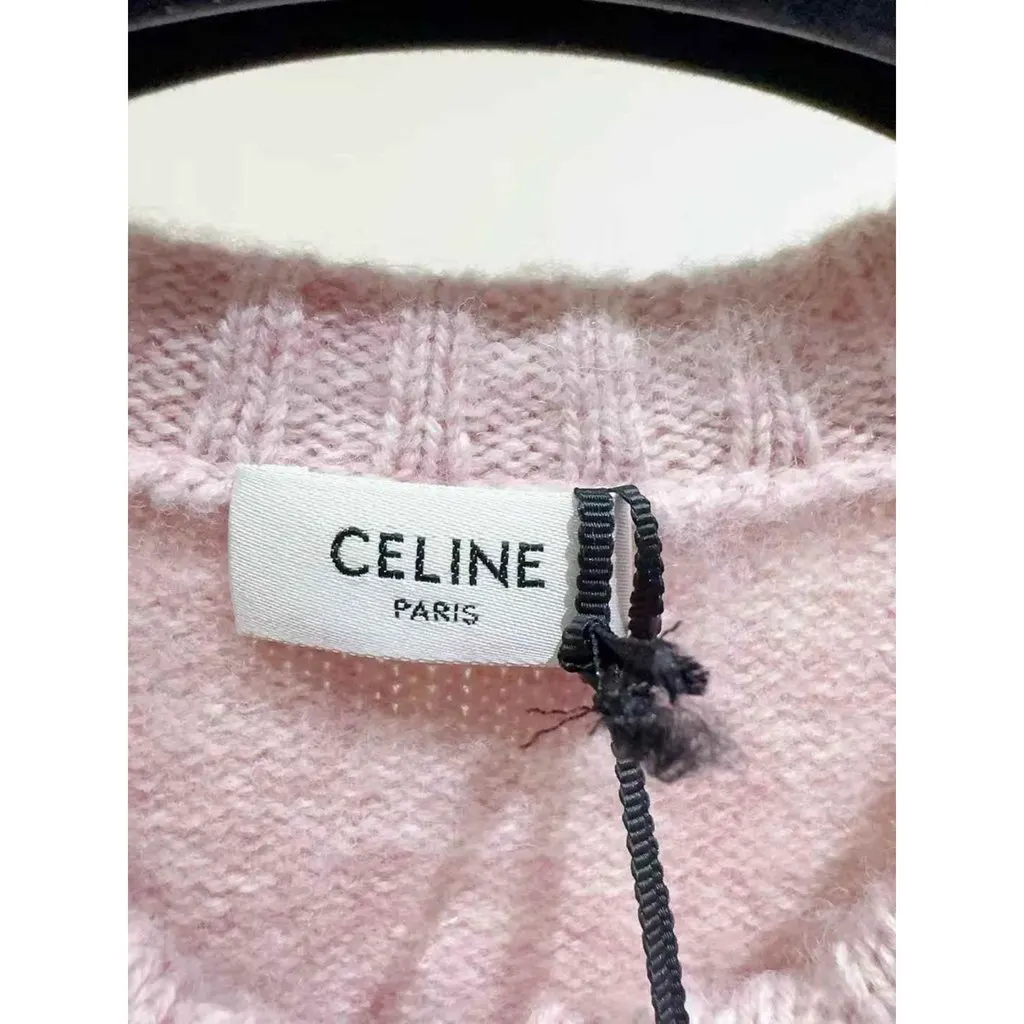 Celine Pink Wool Knitwear Pink Wool Never worn, with tag - Box View