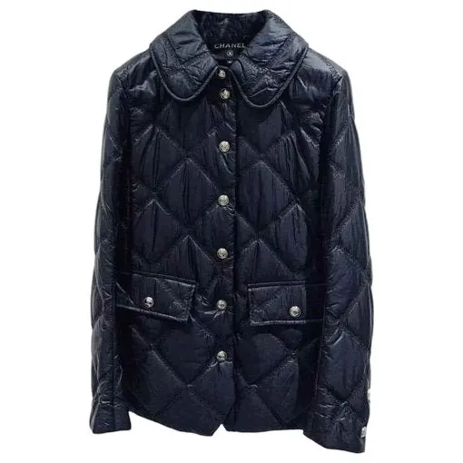 Chanel Black Silk Coat Black Silk Very good - Front View
