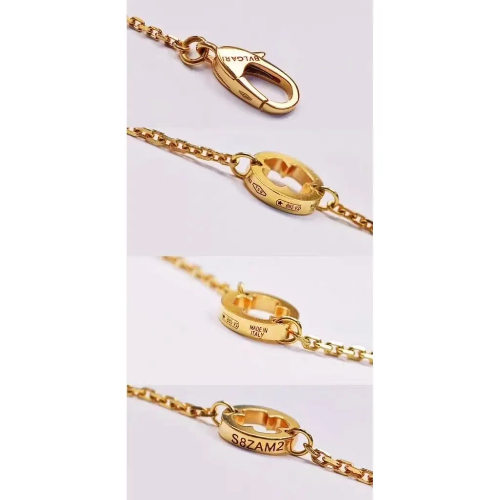 Bvlgari Pink Gold Necklace MultiColor Lace Very good - Model View
