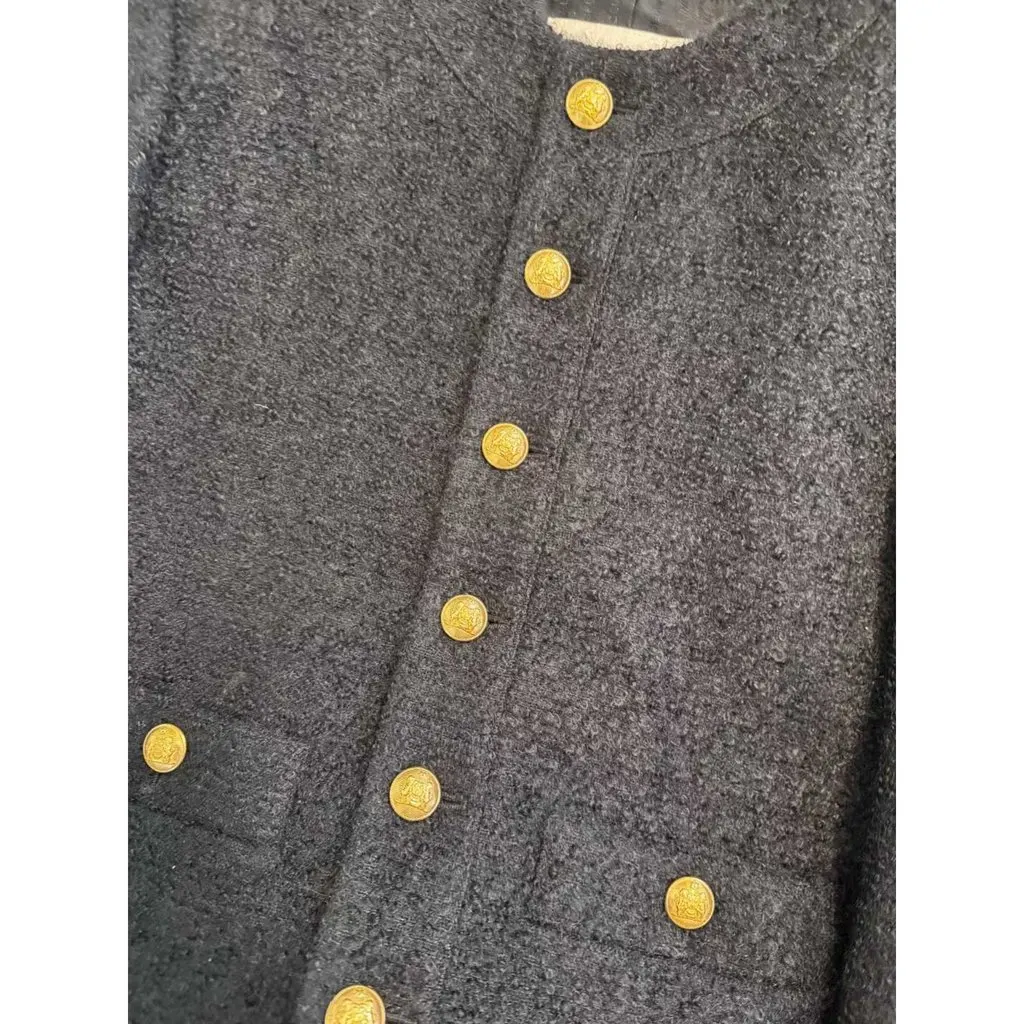 Celine Black Wool Jacket Black Wool Very good - Model View