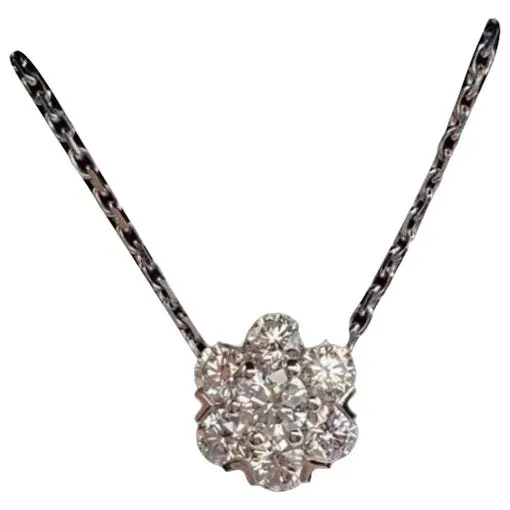 Van Cleef & Arpels Fleurette White Gold Necklace MultiColor White Gold Very good - Front View