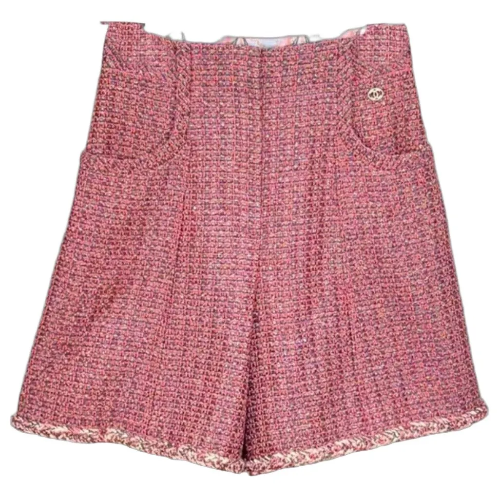 Chanel Tweed Shorts MultiColor Tweed Very good - Front View