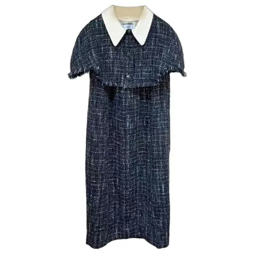 Chanel Tweed Dress MultiColor Tweed Very good - Front View