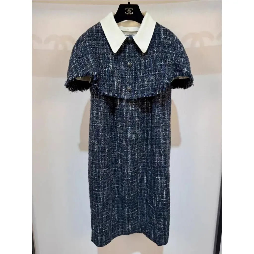 Chanel Tweed Dress MultiColor Tweed Very good - Back View