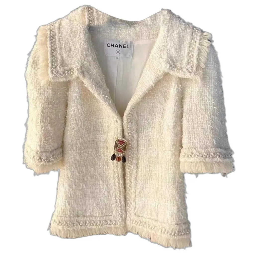 Chanel La Petite Veste Noire Tweed Jacket MultiColor Tweed Very good - Front View