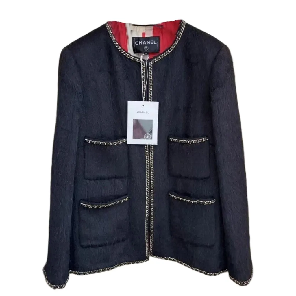 Chanel La Petite Veste Noire Black Wool Jacket Black Wool Never worn, with tag - Front View