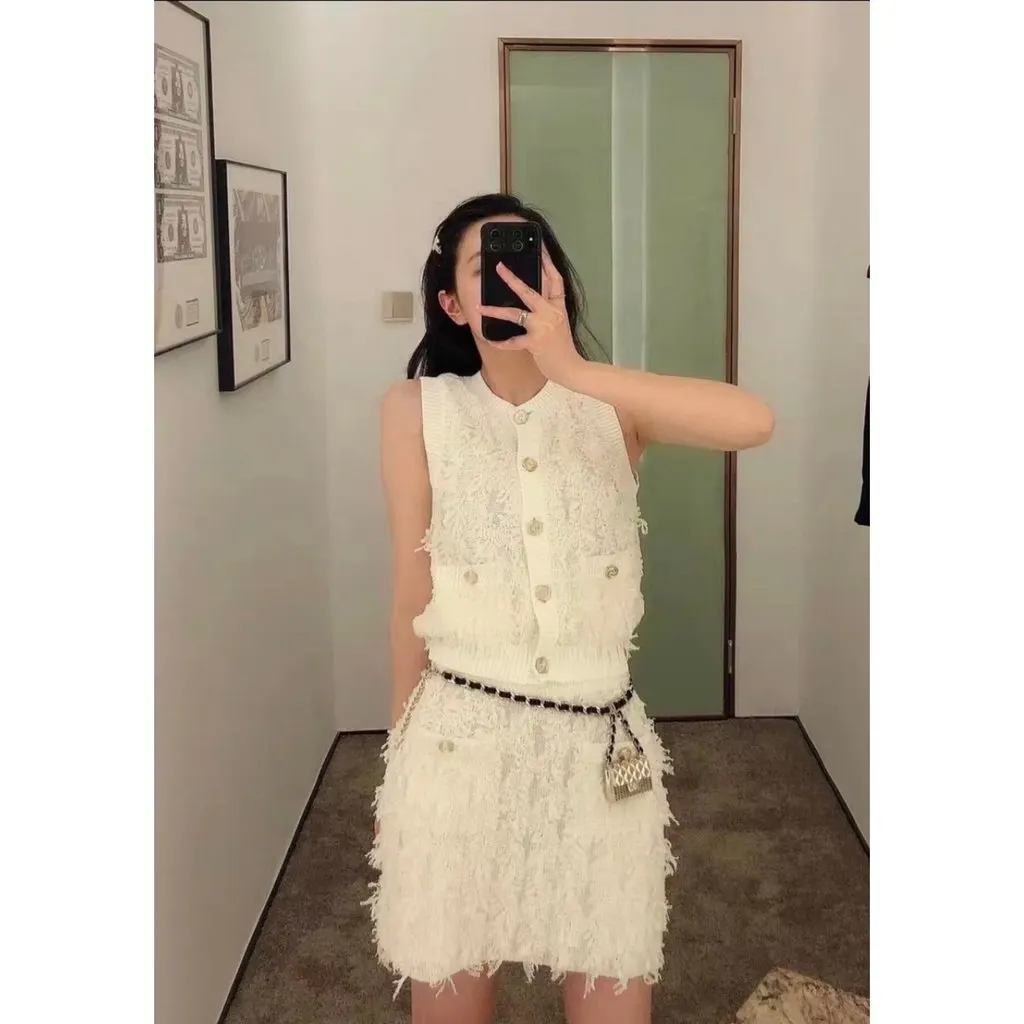 Chanel Linen Skirt MultiColor Linen Very good - Box View
