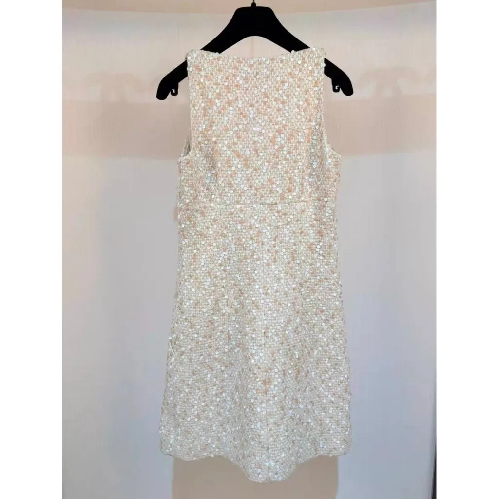 Chanel Tweed Dress MultiColor Tweed Very good - Back View