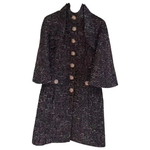 Chanel Wool Coat MultiColor Wool Very good - Front View