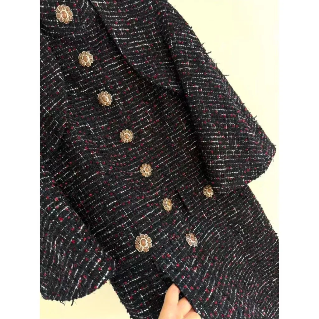 Chanel Wool Coat MultiColor Wool Very good - Back View