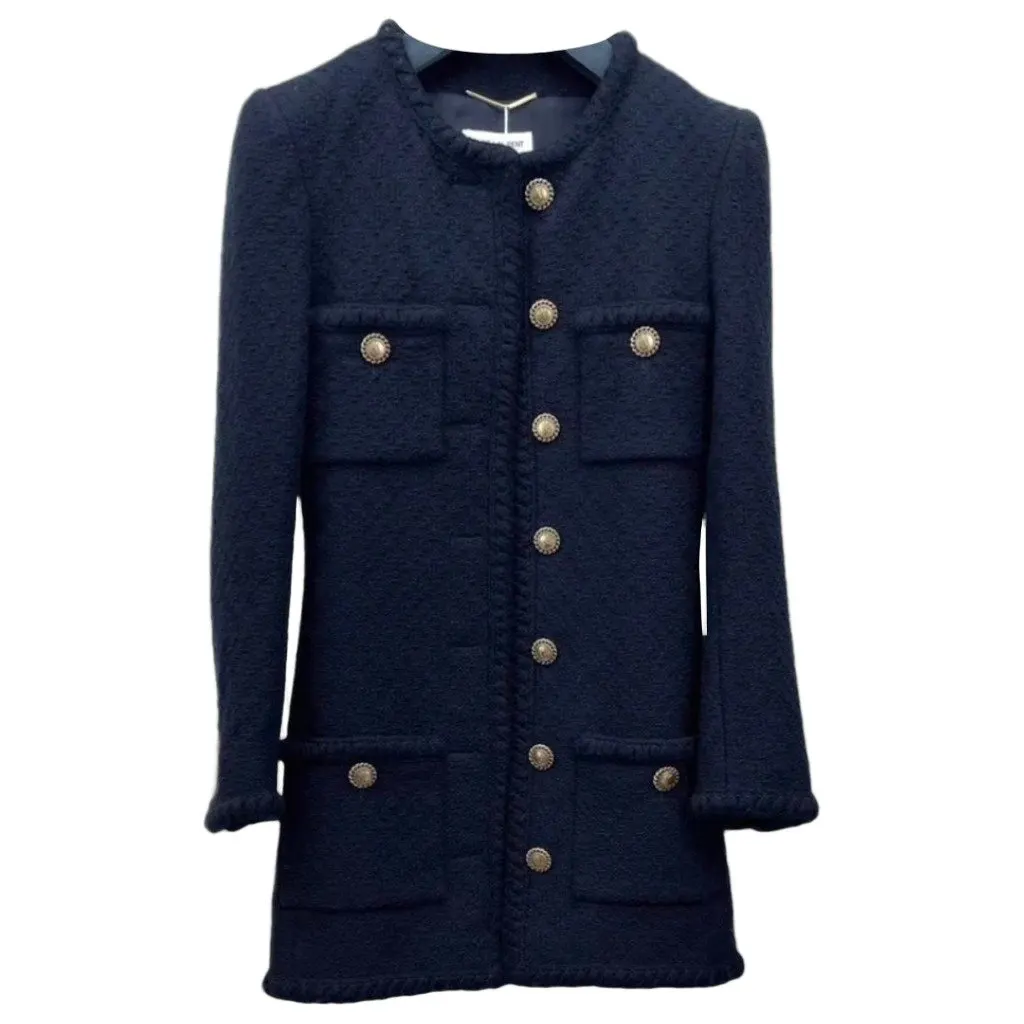 Saint Laurent Black Wool Jacket Black Wool Very good - Front View