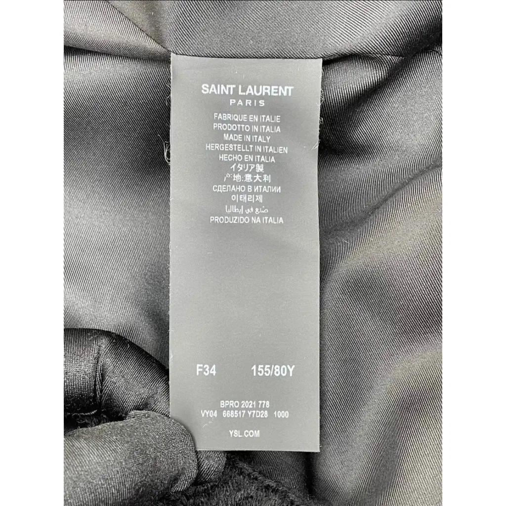 Saint Laurent Black Wool Jacket Black Wool Very good - Inside View