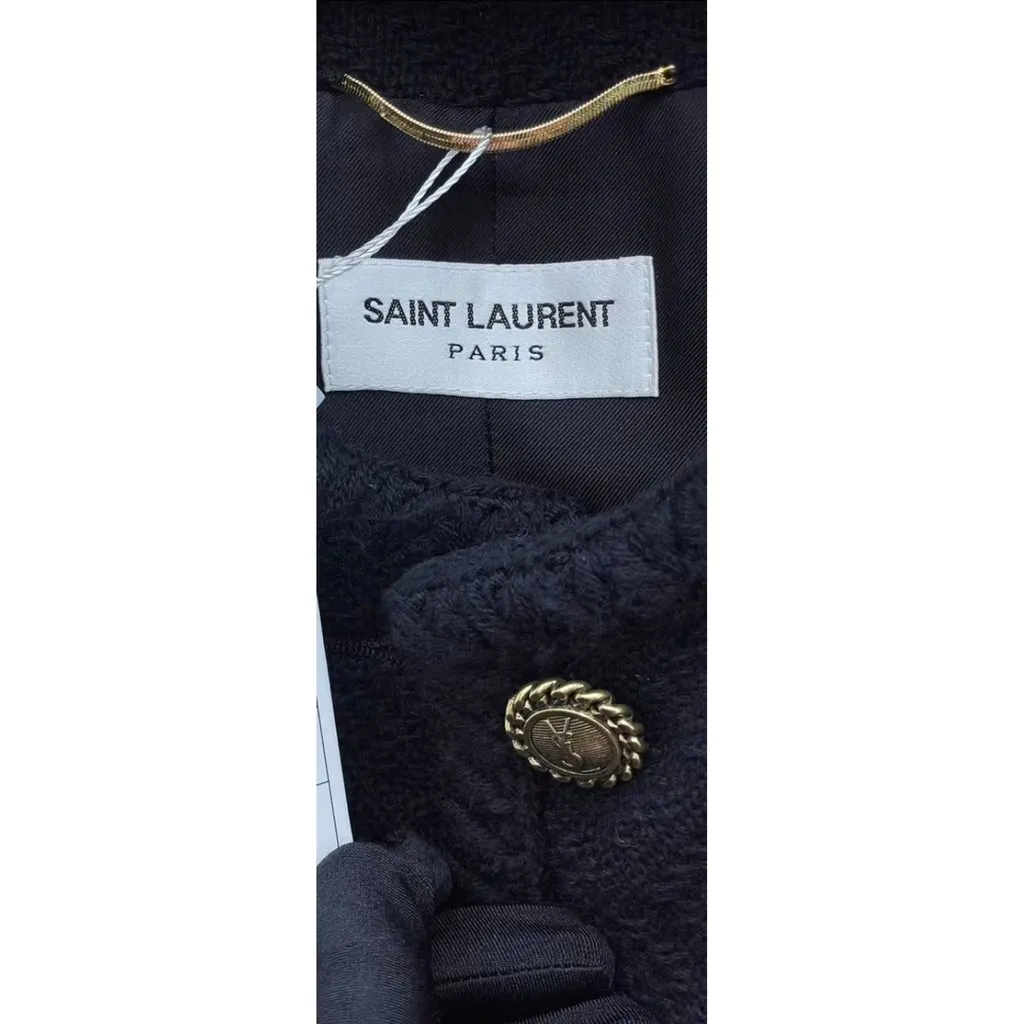 Saint Laurent Black Wool Jacket Black Wool Very good - Model View