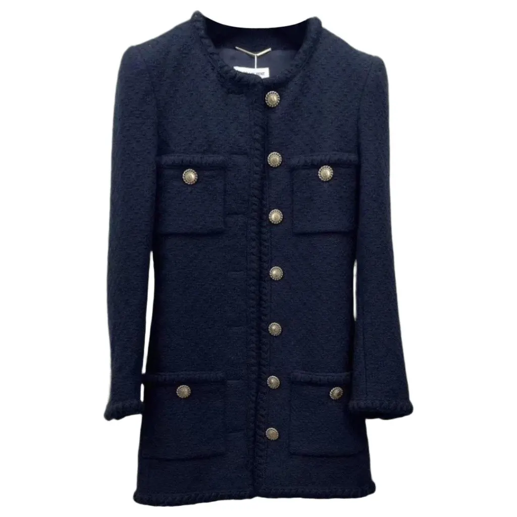 Saint Laurent Black Wool Jacket Black Wool Very good - Front View
