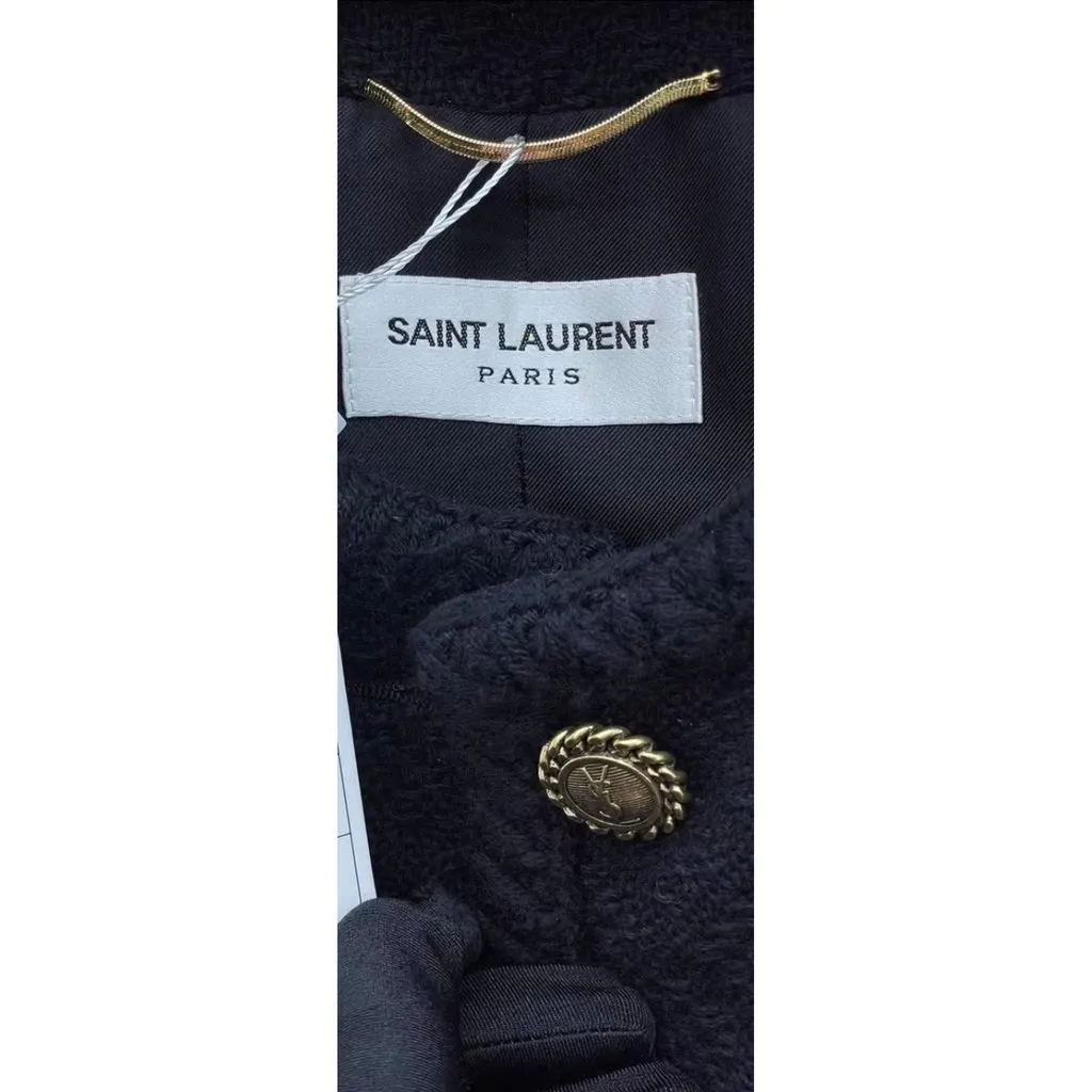 Saint Laurent Black Wool Jacket Black Wool Very good - Model View