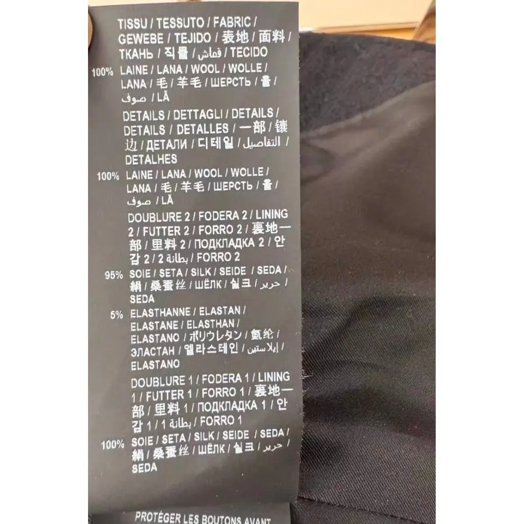 Saint Laurent Black Wool Jacket Black Wool Very good - Box View