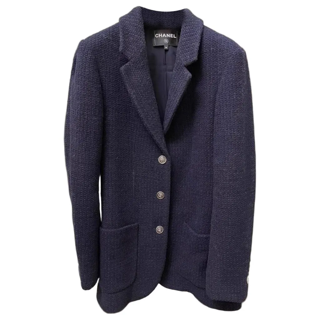 Chanel La Petite Veste Noire Navy Cotton Jacket Navy Cotton Very good - Front View