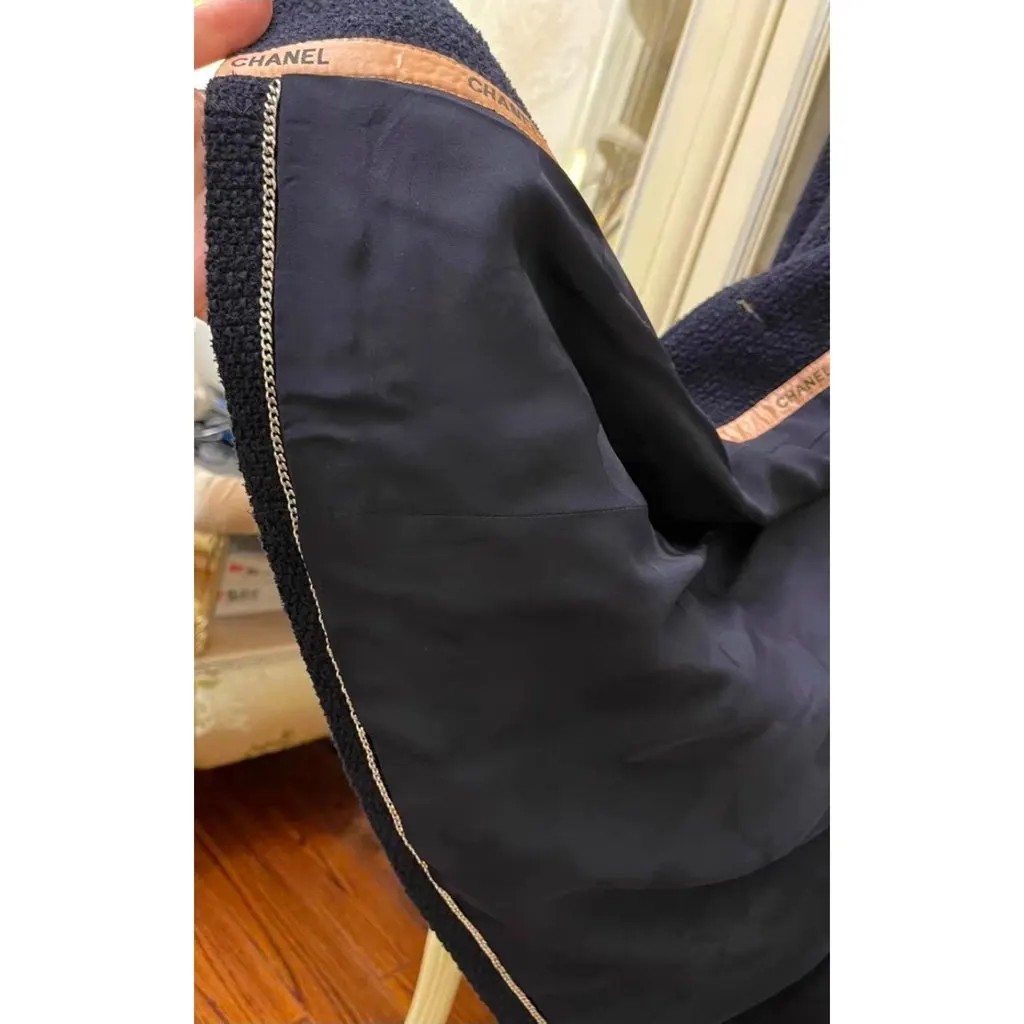 Chanel La Petite Veste Noire Navy Cotton Jacket Navy Cotton Very good - Inside View