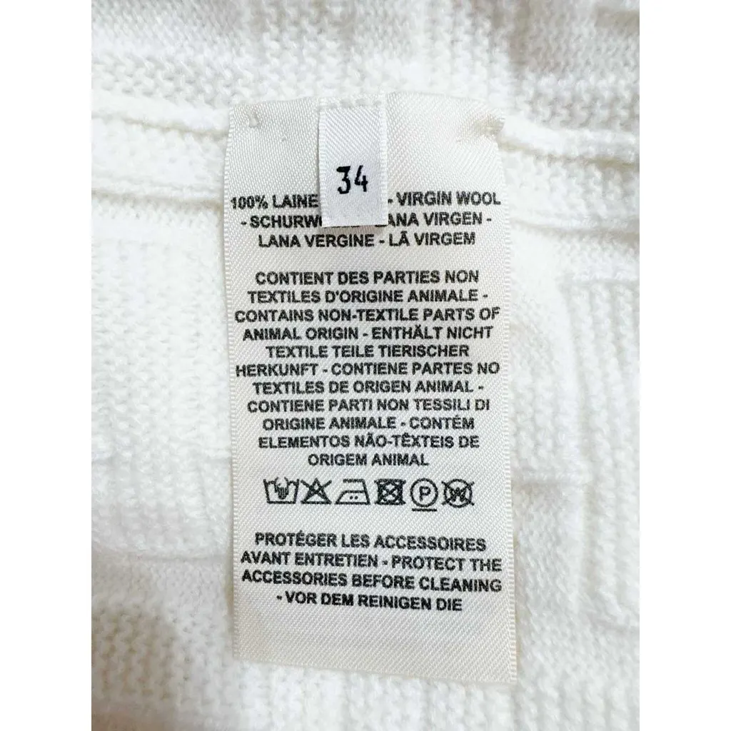 Hermes Twillaine White Wool Knitwear White Wool Never worn, with tag - Inside View
