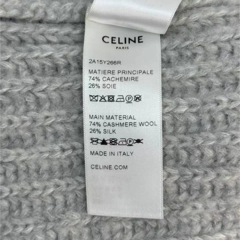 Celine Grey Cashmere Knitwear Grey Cashmere Never worn, with tag - Back View