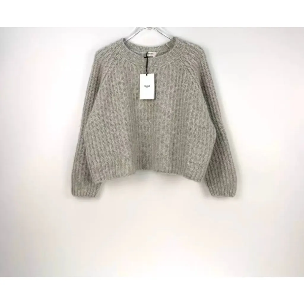 Celine Grey Cashmere Knitwear Grey Cashmere Never worn, with tag - Model View