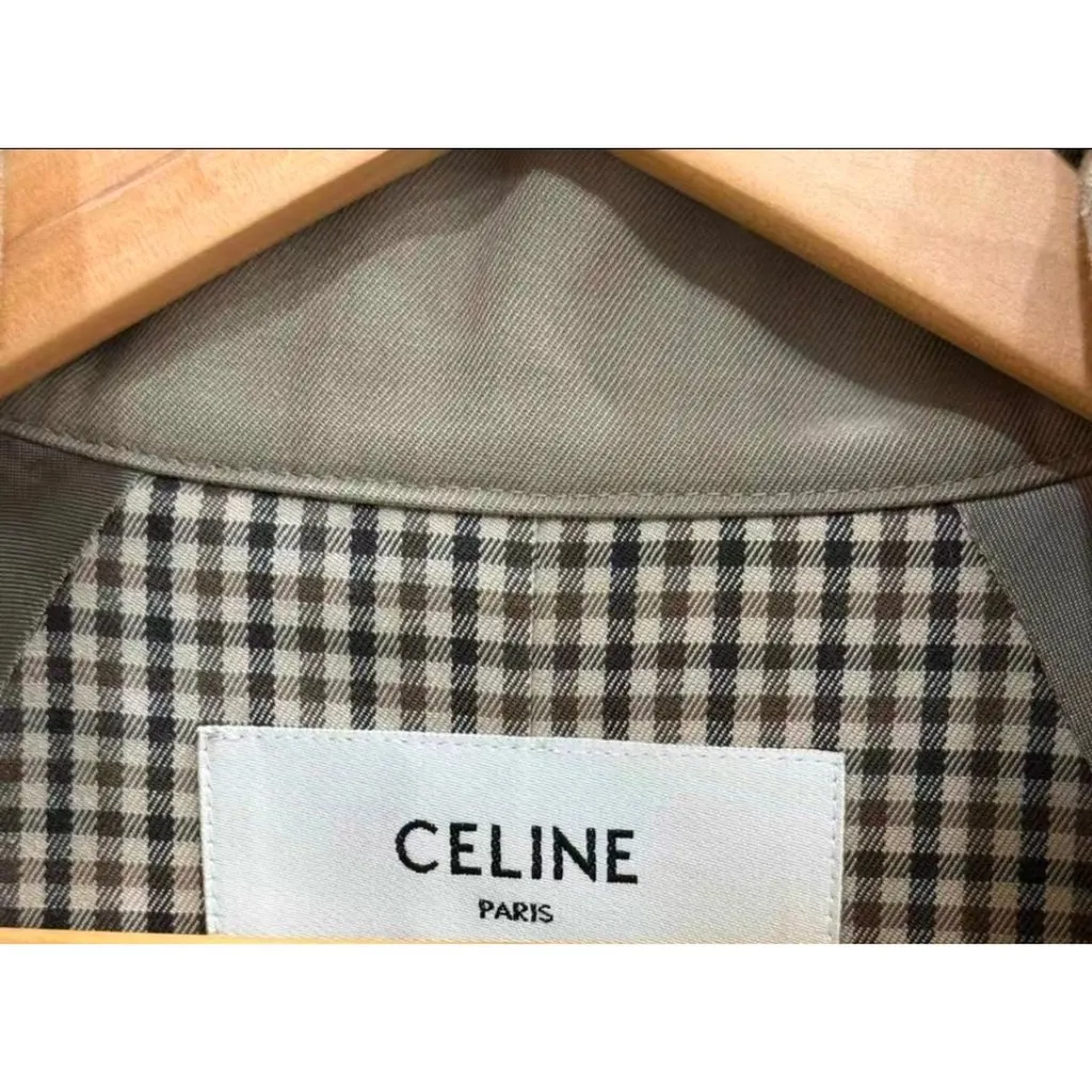 Celine Khaki Wool Jacket Khaki Wool Very good - Model View