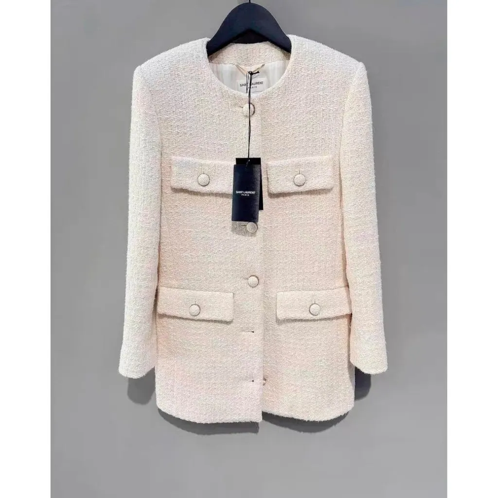 Saint Laurent Cotton Jacket MultiColor Cotton Very good - Model View