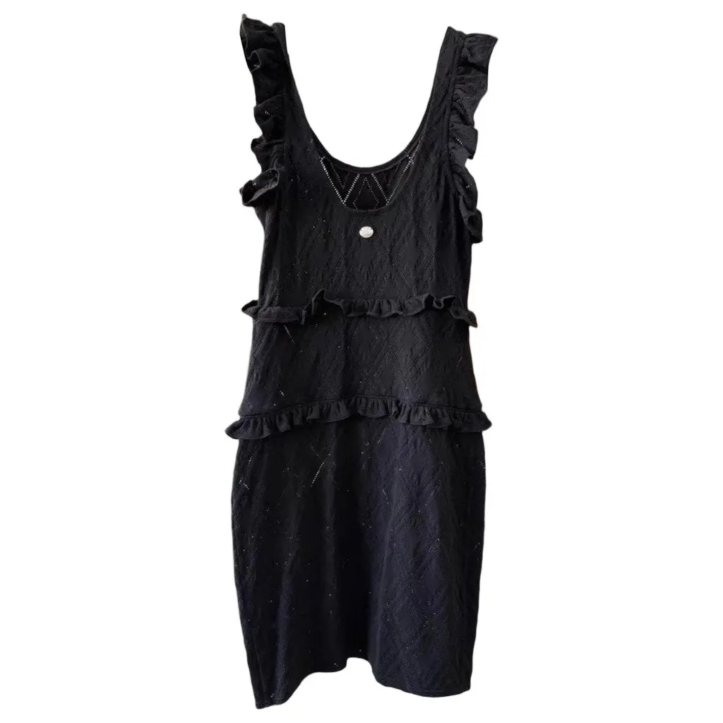 Chanel Black Synthetic Dress Black Very good - Front View