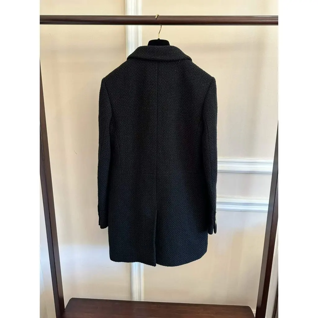 Chanel Black Wool Coat Black Wool Very good - Back View