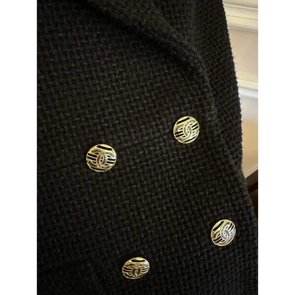 Chanel Black Wool Coat Black Wool Very good - Inside View