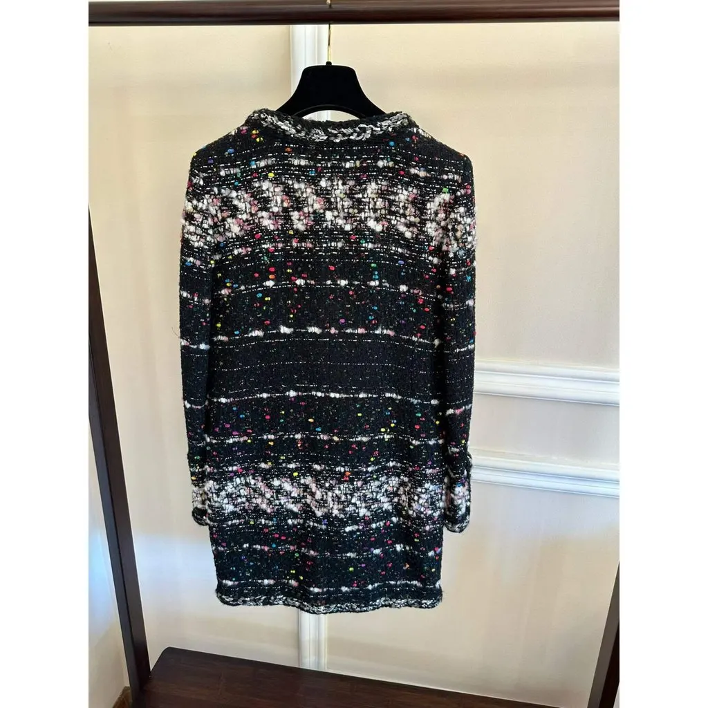 Chanel Tweed Coat MultiColor Tweed Very good - Back View