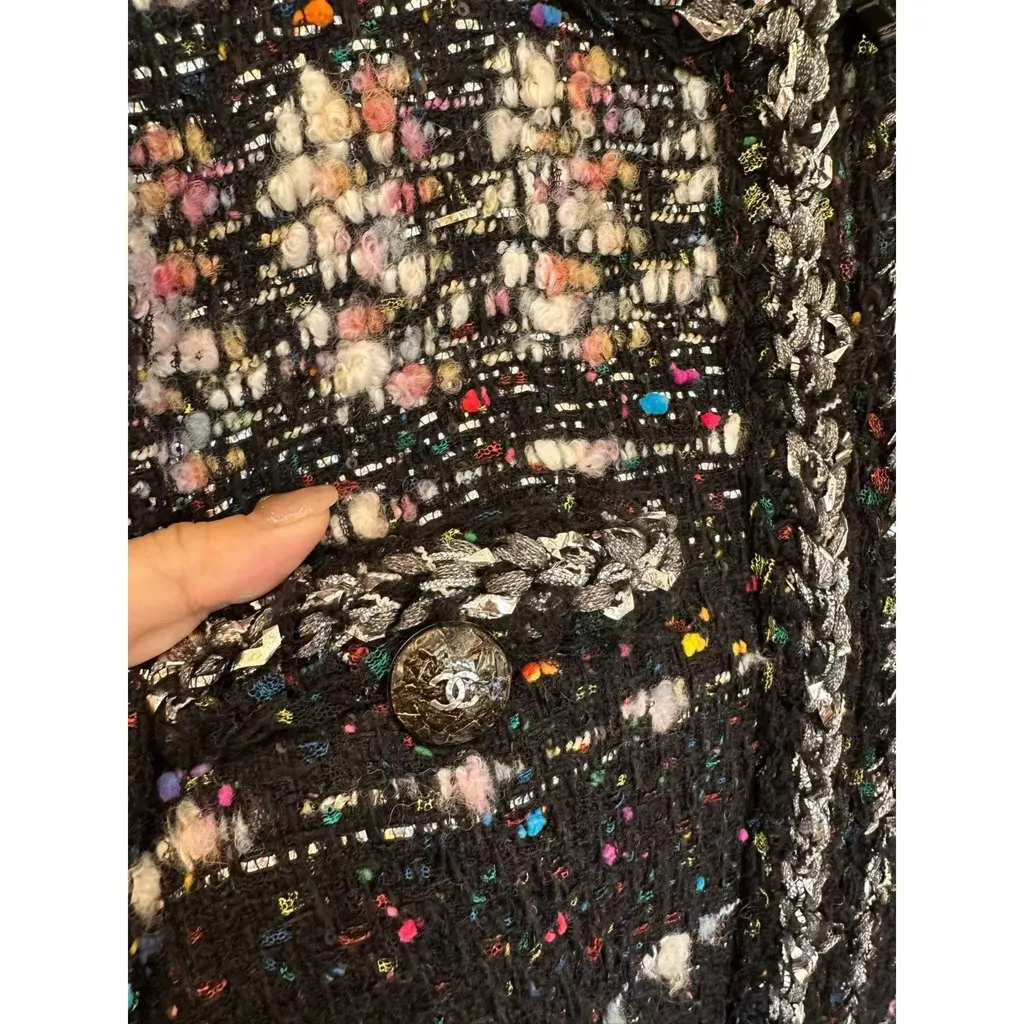 Chanel Tweed Coat MultiColor Tweed Very good - Inside View