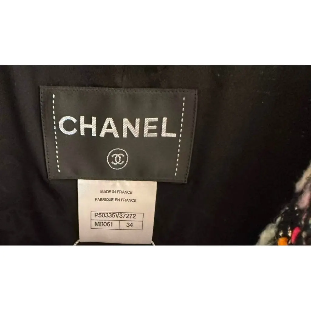 Chanel Tweed Coat MultiColor Tweed Very good - Box View