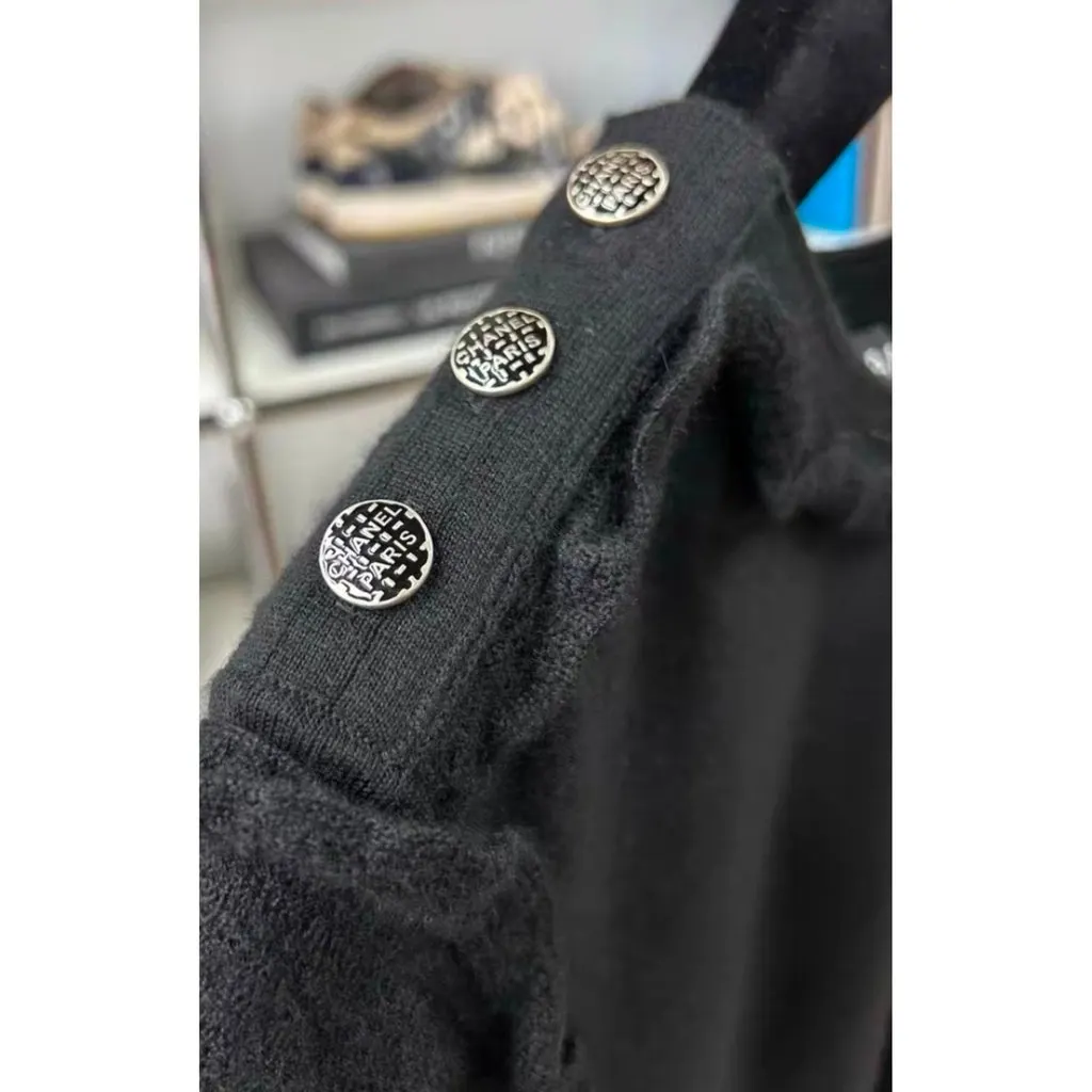 Chanel Black Wool Dress Black Wool Very good - Back View