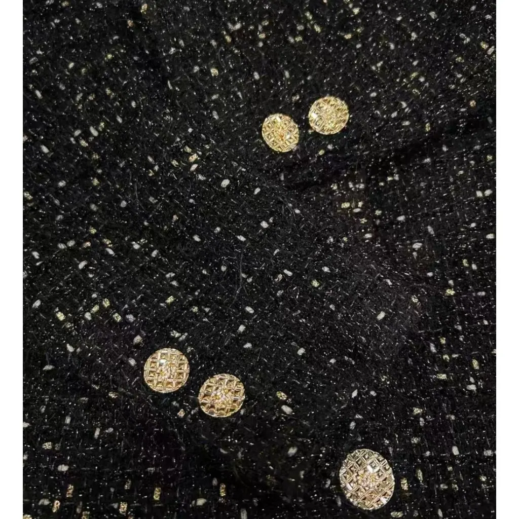 Chanel Black Tweed Coat Black Tweed Very good - Box View